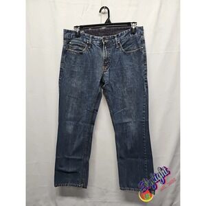 J. Ferrar JF Mens 34x30 Slim Straight Denim Blue Medium Wash Jeans